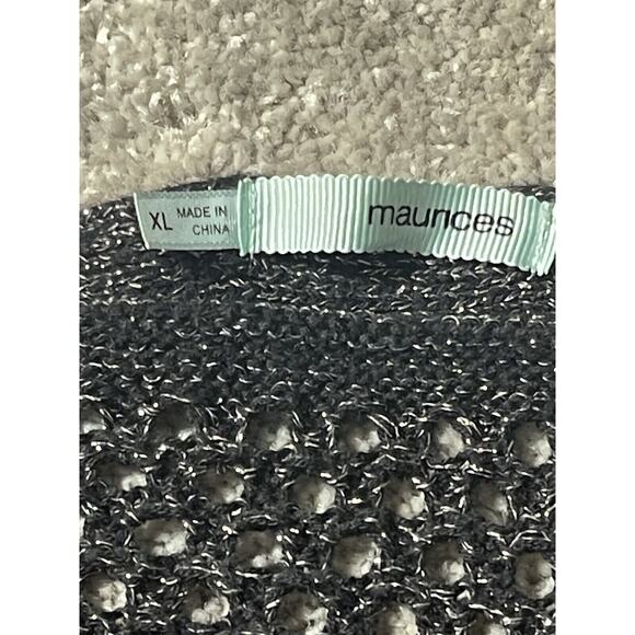 Maurices 90s Y2K Sweater Womens XL Black Silver Open Knit Dark Fairy Grunge - Picture 8 of 11